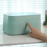 UPWONEA High-End Fingerprint Unlocking Jewelry Storage Box, Colorful Double-Layer Large Space Jewelry Storage Box, Can Not Be Opened Without Entering Fingerprint, Safe and Reliable,Blue