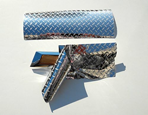 DownardWraps™ Chrome Diamond Plate Pattern Decal (overlay) You Cut Chevy Emblem overlays from (2) 11" x 5" Sheets - Cutting/Wrapping Instructions Included