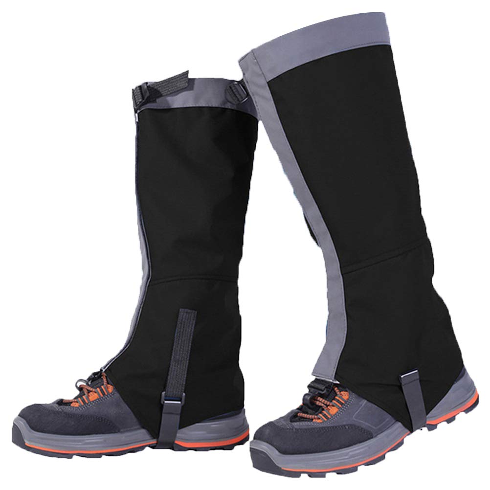 Macabolo Hiking Leg Gaiters, 1 Pair Breathable Snow Boot Gaiters Waterproof Walking High Leg Cover for Climbing Hunting Hiking Walking Black