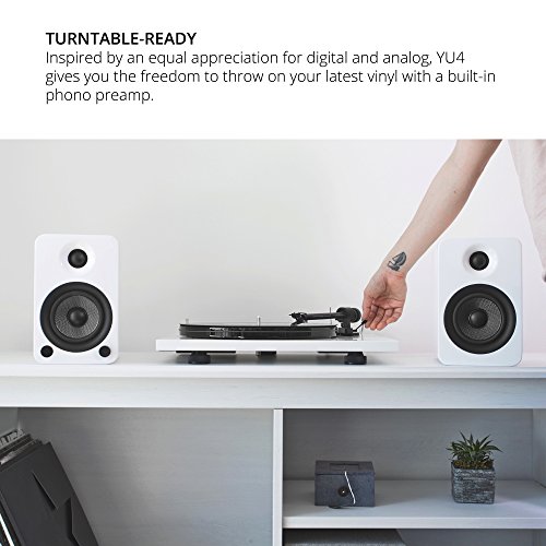 Kanto YU4 Powered Speakers with Bluetooth and Phono Preamp, Gloss White