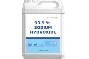 SIMPLICITY - 99.9% Sodium Hydroxide (5 kg / 11 lb) - Lye, Caustic Soda - Food Grade, FCC & NSF Compliant - Perfect for Soap M
