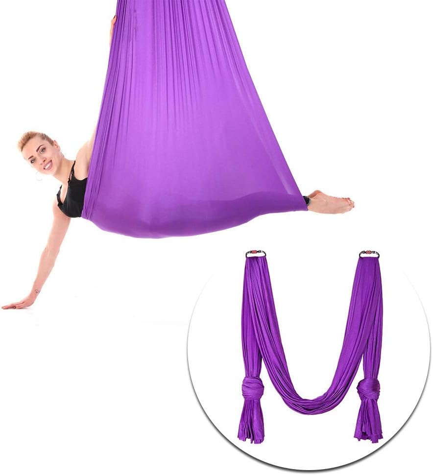 hongxinq 2.8m Durable Elastic Aerial Yoga Hammock Swing Fitness Training Accessory