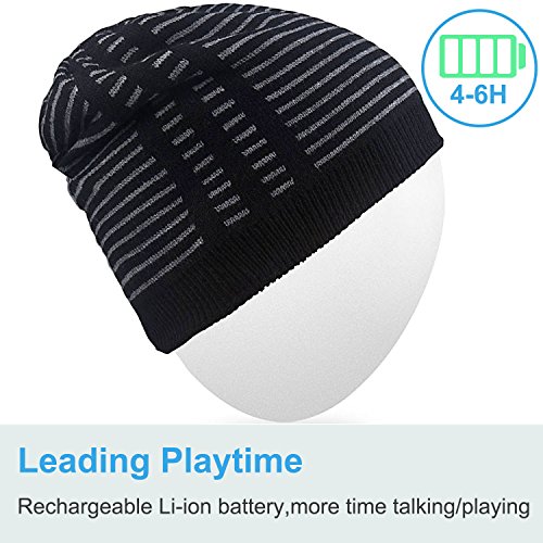 image for Rotibox Wireless Bluetooth Beanie Hat Ear Covers Headphone Headset Mus