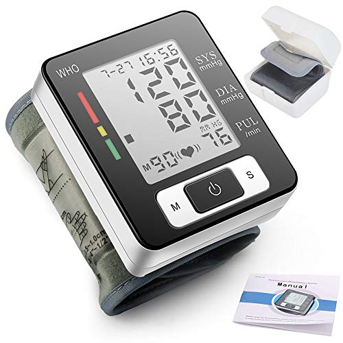 Blood Pressure Monitor, Fully Automatic Accurate Wrist Blood Pressure Monitor with Wristband Automatic Wrist Electronic Blood Pressure Monitor Black