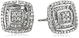 Sterling Silver Diamond Cushion Stud Earrings (1/2 cttw)