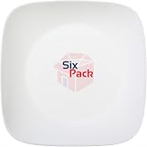 Corelle Square 10-1/4-Inch Dinner Plate, Pure White, Pack of 6