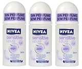 Nivea Sensitive & Pure Anti-perspirant Roll-on Deodorant 50 Ml. (Pack of 3)