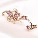 Kingfansion Splendid Cute Crystal Butterflyes Wings Ear Clip Clamp Earring Fashion Jewelry for Women(only 1pc) (Pink)