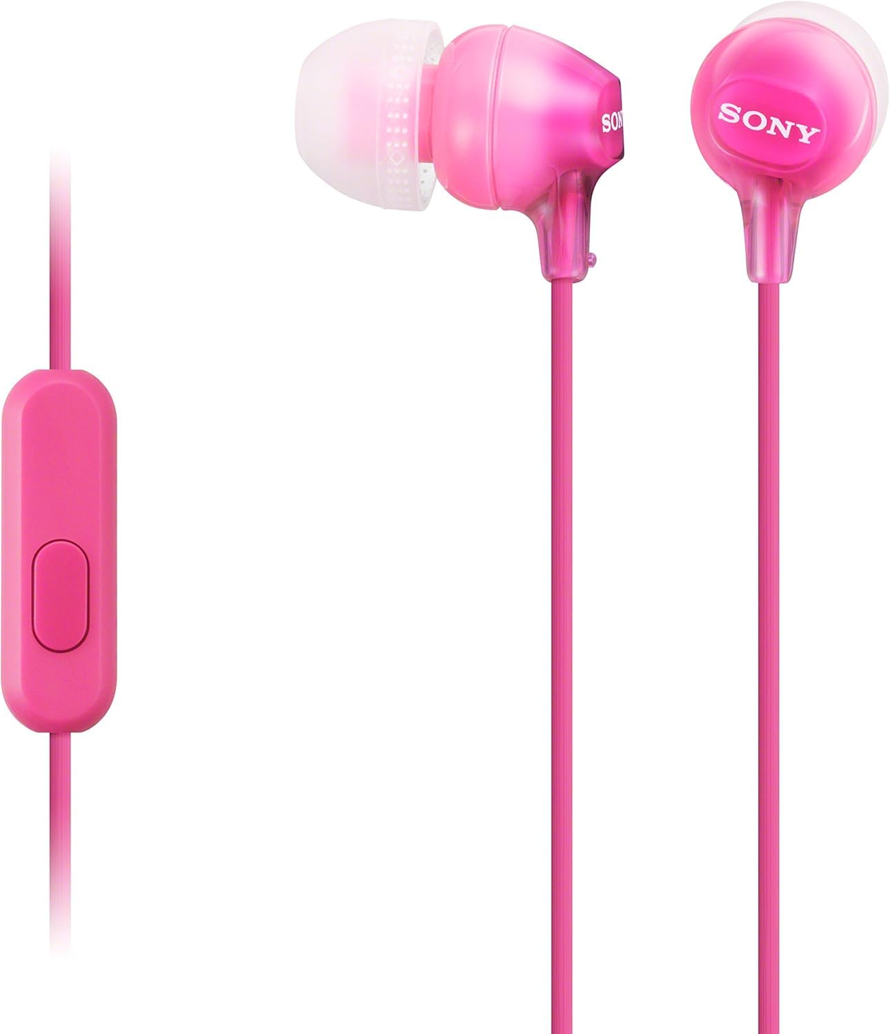 Sony MDR-EX15AP Earphones with Smartphone Mic and Control - Pink