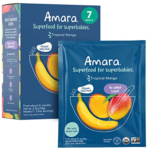Amara Organic Baby Food Stage Tropical Mango Baby Cereal