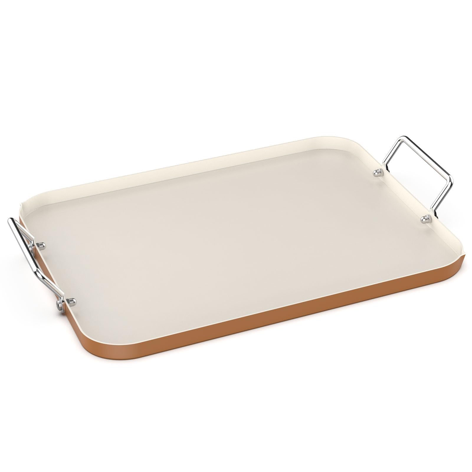 Photo 1 of ***damaged***17.7" x 13" Burner Griddle Pan for Stove Top Oven, Stainless Steel Handles, Non Stick Ceramic Griddle Pan Griddle Skillet, PTFE Free PFOA Free