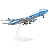 QIYUMOKE 1/300 Air Force One Metal Airplane Model 747 with Stand | for Boeing 747 VC-25A Diecast Airplane Model kit (7.8-inch L) for Adult Aviation Military Aircraft Gifts, Display Collections