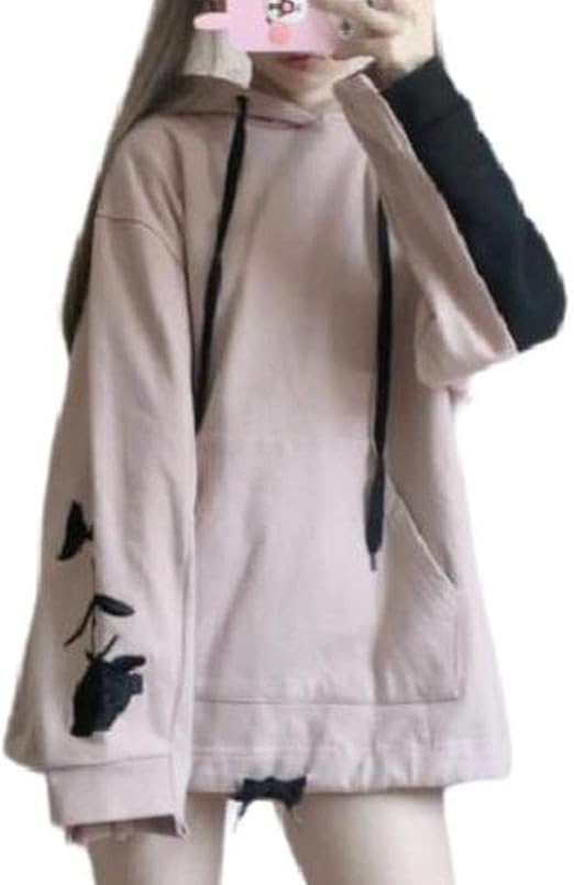 Amazon ダーセン レディース フードパーカー 秋 冬 長袖 スウェット 裏起毛 暖かい 可愛い 刺繍 体型カバー 森ガール系 ファッションき シンプル おしゃれ原宿風 トレーナー パーカー 通販