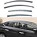 PLDDE 4pcs Smoke Tint With Chrome Trim Outside Mount Tape On/Clip On Style PVC Sun Rain Guard Window Visors Compatible with 2013-2018 Altima 4-Door Sedan