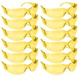 BISON LIFE Full Color Safety Glasses | One Size, Adult, Youth, Full Color Polycarbonate Lens and Temple, YELLOW, 12 per Box (1 box/12 Pairs)