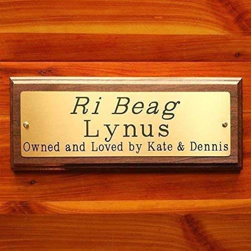 Engraved Brass Name Plate 12"x4" on Solid Walnut Wood