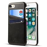 iPhone 8 Case, iPhone 7 Case Leather Card Slots Holder Slim Phone Wallet Cover By Rssviss For iPhone8 iPhone7 - Black,4.7 inch