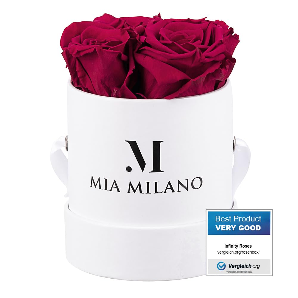Mia Milano Infinity Roses 5 Year Shelf Life I Valentines Decoration Gift I Durable Flowers in Box I Preserved Roses with Gift Box I Handmade in Germany