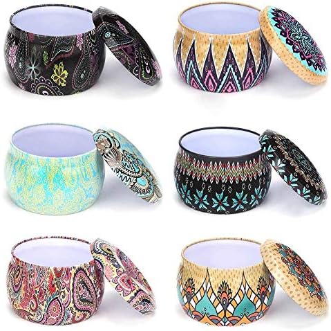 Tagaremuser 6 Piece Candle Tin Jars DIY Candle Making Kit Holder Storage Case for Dry Storage Spices, Party Items and Sweets Gifts
