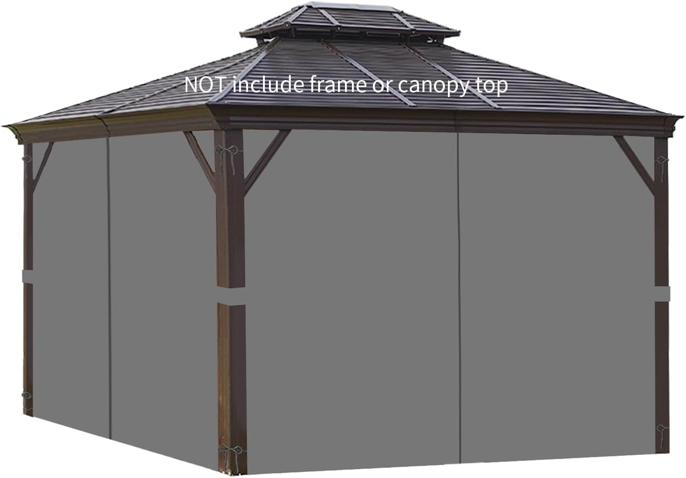 Outdoor Curtains - homegroove Gazebo Curtains Outdoor Waterproof 10 * 10ft, Privacy Curtains 4-Panels, Gazebo Replacement Curtain with Zipper for Garden, Patio, Yard (Only Curtains) Gray