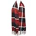 Wrapables Plaid Print Long Winter Warm Scarf and Beanie Hat Set, Navy and Wine