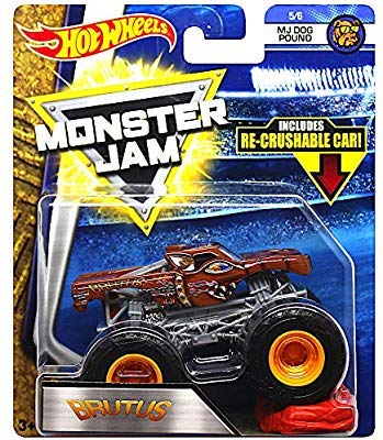 Brutus MJ Dog Pound Monster Jam Diecast with Recrushable Car