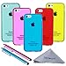 Wisdompro Case for iPhone 5c, Bundle of 5 Pack Colorful Soft TPU Gel Slim Fit Protective Case Cover for iPhone 5c (Blue, Aqua, Hot pink, Yellow, Red)