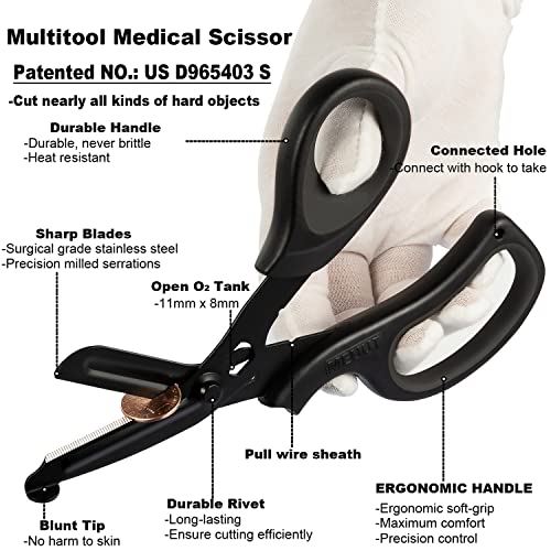 MEUUT 2 Pack Medical Scissors Trauma Shears8 inches Patented Bandage