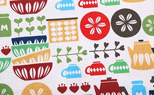 Dish Drying Mat - Pet Placemat - Appliance Mat - Camping Mat - Vintage Lotus Print Dishes - 16"x20"