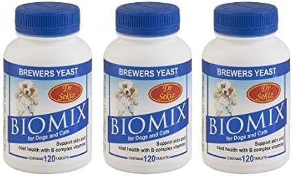 3 x Biomix Multivitamins Brewers Yeast, Biotin, B Complex Vitamins For Hair Colour And Skin Of Dogs And Cats Economy Pack 360 Tablets 1 Tablet Per 10 kg Dogs Weight