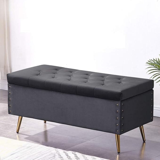 Amazon.com: XMZDDZ Upholstered Large Rectangle Storage Bench Ottoman