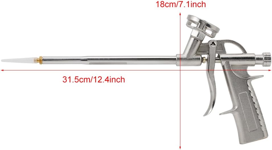 Spray Foam Gun, Foam Expanding Spray Gun Sealant Dispensing PU Insulating Applicator Tool (Silver) - Image 4