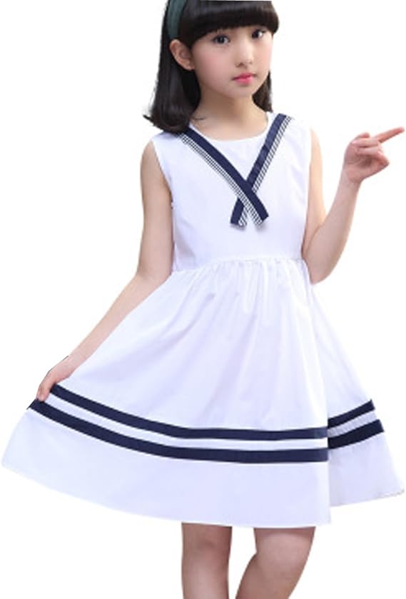 Amazon もうほうきょう 夏 女の子ワンピース カジュアルワンピース 袖なし 子ども服 膝丈 ガールズ 新型 無地 シンプル 海軍風 スプライス色 ワンピース チュニック 通販 Amazon もうほうきょう 夏 女の子ワンピース カジュアルワンピース 袖なし 子ども服 膝丈 ガールズ 新型 無地 シンプル 海軍風 スプライス色 ワンピース チュニック 通販