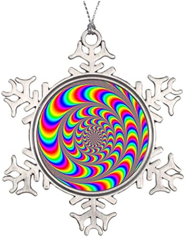 Kappies nip Tree Branch Decoration Crazy Optical Illusion Rainbow Spiral Holographic Tree Snowflake Ornaments