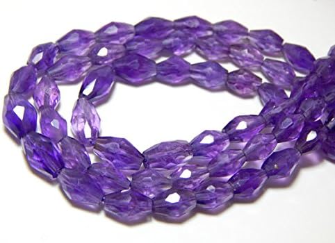 Amethyst Faceted Bicone Beads 100 Persent Natural Gemstone Size 6.2x5.mm 8" Inches Strand.