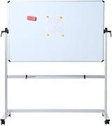 VIZ-PRO Double-Sided Magnetic Rotating Mobile Whiteboard 110x75 cm view 3