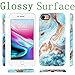 iPhone 8 Case Blue Marble, iPhone 7 Case, A-Focus Glossy Smooth Marble IMD Design Bumper Shock Proof Flexible Slim Rubber Silicone Case for iPhone 7/8 4.7
