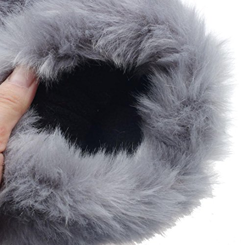 Mosunx Women New Fashion Super Soft Fake Fur Muff Hand Warmer Gloves (Grey)