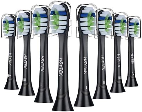 HSYTEK Replacement Brush Heads Compatible with Sonicare ProtectiveClean Toothbrush, Fit DiamondClean, FlexCare, Plaque Control, Gum Health, HealthyWhite, EasyClean, 8 Pack Black