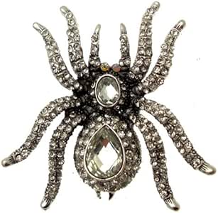 Acosta broches - color plateado con cristal transparente - Broche