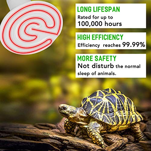 iLOVE Ceramic Heat Emitter 150W 2 Pack, Reptile Heat Lamp Bulbs for Lizard Turtle Snake Amphibian Pet, No Light Emitted Brooder Coop Heater