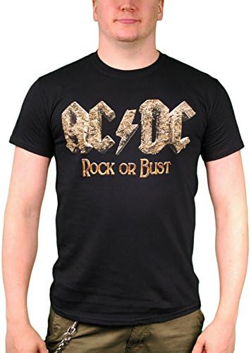 Ripleys Clothing Men's Official T Shirt Acdc Ac/Dc Rock Or Bust Album Medium Black