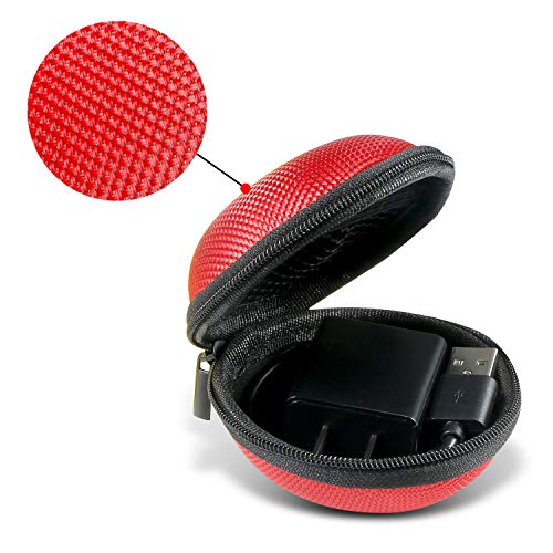 2 Packs GLCON Hard Earphone Case Headphone Organizer - Shockproof Mini Earbud Carrying Case for AirPods - High Protection Small EVA Storage Pouch Bluetooth Earpiece Bag - Lightweight Coin Purse (Red) - Thumbnail 3