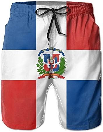 WANGERSH2 New Dominican Republic Flag Men's Beach Pants,Shorts Beach Shorts Swim Trunks