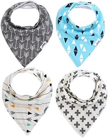 Cotton Baby Feeding Saliva Towel Dribble Drool Bandana Bibs for Girls - Variety of Options Available 4pcs(1#)