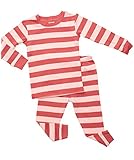 Striped 2 Piece Pajama Set 100% Cotton (6 Years, Apple & Apricot)