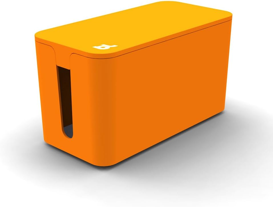 Bluelounge CableBox Mini Orange - Cable Management - Small Surge Protector Included