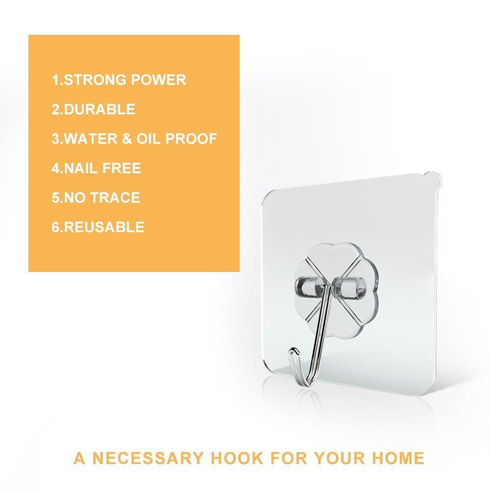 Self Adhesive Hooks 11 Pack Versatile Powerful Adhesive Wall Hooks No