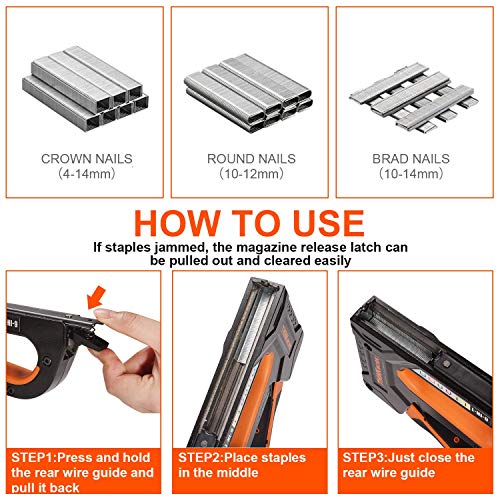 THINKWORK Staple Gun, Heavy Duty Staple Gun with Staples, 6 in 1 Manual