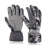 Ski gloves, DUZCLI Waterproof Warmest Lightweight Winter Snow, Snowboarding Gloves for Mens , Womens , and Boys